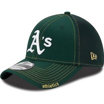 New Era MLB 네오 팀 컬러 39Thirty 스트레치 플렉스 핏 모자 캡 York Yankees, Small-Medium, 오클랜드 애슬레틱스