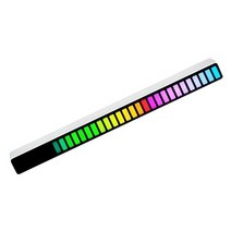 사운드 픽업 음성 제어 리듬 라이트 음악 데스크탑 컴퓨터 자동차 RGB 바 LED 디스플레이에 시각화를 치고, 한개옵션1, 02 White