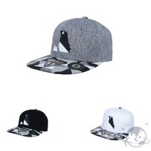 VEDANA 페이퍼펭귄코튼스냅백 챙짧은모자 짧은챙모자 스트릿패션