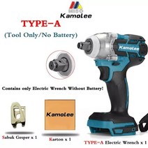 임팩렌치 에어임팩 임팩드릴 전동 충전 가정용 Kamolee-도구 DTW285 2 IN 1 520N.m 하이 토크 브러시리스, 01 TYPE A No Battery_02 EU