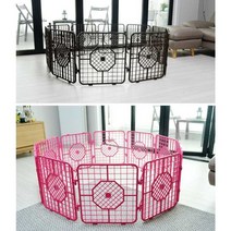 강아지 울타리 문 애견 대형견 운동장 호텔장 캠핑 펜스 대형 바리게이트 간이 견사, 중형 10p 아이보리