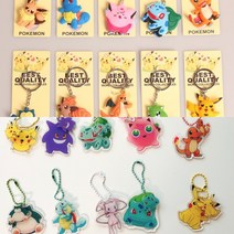 몬스터 아크링 키링10+10 실리콘키링 10종 세트 열쇠고리, 포켓몬 아크릴키링