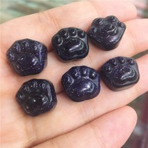 고양이모래아름 다운 자연 푸른 모래 돌 귀여운 고양이 발 펜 던 트 목걸이 치유 차크라 세련 된 석 영 크, 01 5pcs