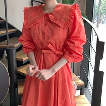 여성 드라마 연예인 갯마을 원피스 봄 달콤한 레이스 나무 귀 플리츠 레이스 신민아원피스