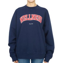 스포티앤리치 [스포티앤리치] 웰니스 아이비 CR662NA2 NAVY 여자 크루넥 기모 긴팔 맨투맨 티셔츠
