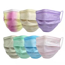 50매 하루하루 국내산 MB필터 3중겹 파스텔색상 레인보우 무지개 컬러 마스크, 리얼민트, 0