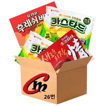 cm전용 박스 26번 대용량 파이 3종 모음 (롯데카스타드 2개+오리온초코파이 1개+후레쉬베리 1개) 합4개, 1세트