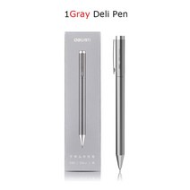 중성펜 문구용품 샤오미-델리 메탈 젤 펜 롤러볼 Caneta 볼펜 0.5MM 서명 사무실 학생용 비즈니스 문구 용품, [01] 1Gray Pen