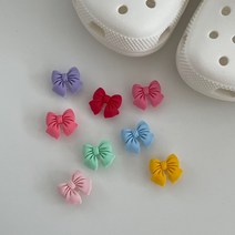 신발 지비츠 악세사리 리본 무지개 단추 플라워 세트 꾸미기 크록스 공주 포인트 입체, 그린