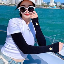 여름 자외선 차단 여성 여자 예쁜 패션 데이지 꽃무늬 살색 운전 운전용 차량용 사무실 작업용 등산 골프 자전거 낚시 스포츠 암슬리브 손등 손등형 가리개 핸드 워머 팔 쿨 토시, 1.검정색