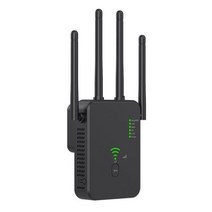 듀얼 밴드 5GHz/2.4GHz 무선 와이파이 리피터 안테나 4 개 라우터 3 모드 영국/미국/EU 홈 호텔 용 와이드 커버리지, Black US