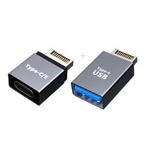 NFHK 5Gbps Type-E USB 3.1 전면 패널 소켓 및 2.0 to PCI-E 1X 익스프레스 카드 VL805 어댑터 마더보드용, SILVER 2PCS ADAPTER