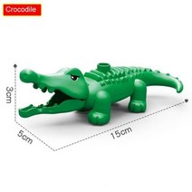 Big Size Animal Building Blocks Compatible Lego Duplo Accessories Figures Block Lion Panda DIY Brick, Crocodile