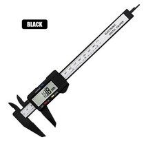 캘리퍼스 150mm Electronic Digital Caliper Carbon Fiber Dial Vernier Gauge Pachometer Micrometer Measurin, [03] Black opp bag