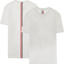 톰브라운 톰 브라운 화이트 남성 티셔츠 MJS056A00050100 MJS056A 0005 0100