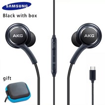 가성비 좋은 삼성-헤드폰 Akg 타입 C / 3.5mm 유선 이어폰 마이크 포함 Usb C 삼성 폰 갤럭시 S22 S21, 02 typec black with box