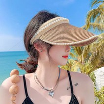 FANSYLI 여자 썬캡 벙거지 썬캡 자외선차단 밀짚모자 07호 3A22