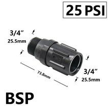 3/4 Iinch BSP 스레드 저유량 압력 조절 밸브 농업용 드립 관개 15/20/25/30/45PSI 감소, 03 25 PSI