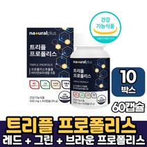 식약처 인증 프리미엄 레드 그린 브라운 푸로폴리스 트리플 프로폴리스 식물성 캡슐 츄어블 추어블 타입 영양제, 10박스, 트리플프로폴리스 x 60캡슐