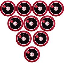 JINGLE BELLS 무선 호출 시스템 송신기 레스토랑 호텔 카페 병원 호출기 웨이터 테이블 버튼 10 개, 04 RED 2 KEY