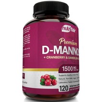NutriFlair D-만노스 1200mg 120캡슐 크랜베리 및 민들레 추출물 함유, 120캡슐개