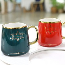 데코하우스 로열 골든 손잡이 머그컵 400ml 2p세트 도자기컵 집들이 이사선물 머그세트, 로열골든머그컵_2p세트