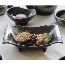 흑운 도자기 조림접시 8인치(특이한 그릇 다과 마른안주 쓰임 식기)