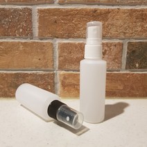 HDPE 반투명 공병 용기 60ml 미스트 스프레이캡 화이트 블랙 휴대용 화장품 리필 소독제 소분 미스트 diy, 반투명용기60ml+흰미스트캡