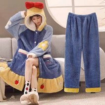 오리 잠옷 털 후드 담요 집순이