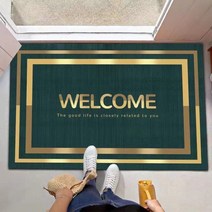 웰컴 WELCOME 매트 입구 발판 현관 업소용 입구 러그 어서오세요 발매트, 횡판(멜로그린) + 80x100cm(가로판)