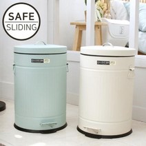 20리터 쓰레기통 인테리어 휴지통 페달식쓰레기통 20L, 아이보리, 1개