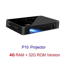 휴대용 고사양 빔 프로젝터 Smartldea-P10 미니 스마트 DLP 프로젝터 안드로이드 9.0 wifi 비머 블루투스, 03 P10 4G 32G_01 EU 플러그
