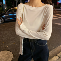 모노위크 사라 입술넥 기본 여성 긴팔티셔츠