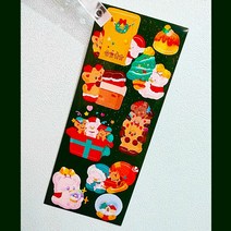 재고2 Dear Santa (Green) 크리스마스 씰스티커 홀로그램 꾸미기 씰스 / 다꾸 폴꾸 탑로더 꾸미기 스티커 [봄의겨울]