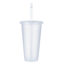 보냉컵 텀블러 리유저블 텀블러 추천 콜드컵 보냉 플래시 분말 반짝이 재사용 가능한 플라스틱 물병 차가운 컵 뚜껑과 빨대 개인화 야외 휴대용 컵, 하얀색, 710ml