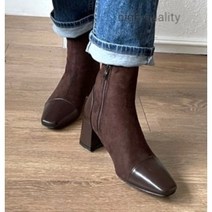 6cm 여성 기모 앵클부츠 슬림스판 발편한 겨울부츠 명품 코디