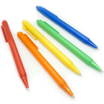 대량 판촉 행사 과일색 볼펜 5종 1.0mm 검정, 오렌지