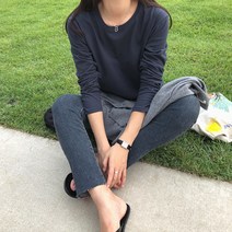 가을컬러 입고 완료 데일리로 입는 완전 딱 기본 긴팔 면티셔츠