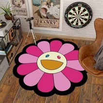 1인 2인 자취 협탁 보조 사이드 미니 개성 독특 신기 패셔너블한 클로크룸 소프트 카펫 모던하고 심플한 침실 침대 옆 장식 러그 가정 방 해바라기 얼룩 방지, 89.I  300x300cm