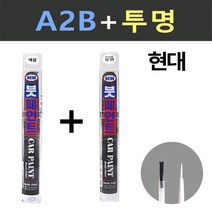 일신 현대 A2B 어비스블랙펄 붓페인트 + 투명마감용 붓페인트 15ml, 어비스블랙+투명