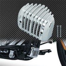 할리데이비슨 호환 오토바이 전압 레귤레이터 커버 페어링 블랙/크롬 할리 Softail FatBoy 브레이크 아웃 F, 02 Chrome Fairing