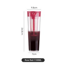 콜드브루 메이커 1100ml 에스프레소 콜드 브루어 아이스 커피 이중 용도 필터 커피 앰프 차 주전자 에스프레소 아이스 커피 드립 필터 병 커피, 로즈 레드