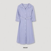 [백화점매장 정품출고] 쉬즈미스 원피스 스트라이프 벨티드 셔츠 롱 (SWWOPM22080)