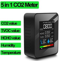 이산화탄소 측정기 co2 측정 디지털 온도 습도 센서 공기 모니터 감지기 감지기, 1종 블랙