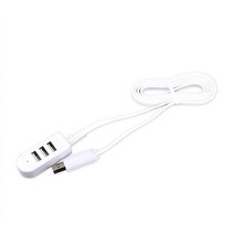 리코gr2 cctv 카메라 케이블Usb 분배기 3 개 3A 충전기 변환기 연장 케이블 라인 확장 멀티 포트 허브 디지, 01 white_02 120CM