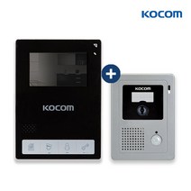 코콤 비디오폰 인터폰 4선 아날로그 방식, KCV-434 블랙 + 현관벨 세트