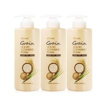 ASOME 대용량 펌핑형 곡물세안 딥클린 클렌징 폼, 500ml x 3개
