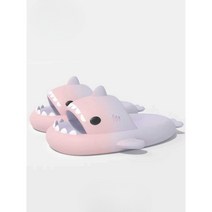 상어 슬리퍼 그라데이션 야외 화장실 미끄럼방지 커플, (사이즈 250-255) 수줍은상어 블루