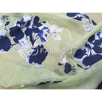 패브릭제이 대폭 꽃무늬 사틴 프린트 플라워 번아웃 원단 FJ-158