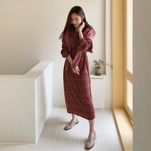 BLANC# 포니 플라워 라운드 롱 원피스
